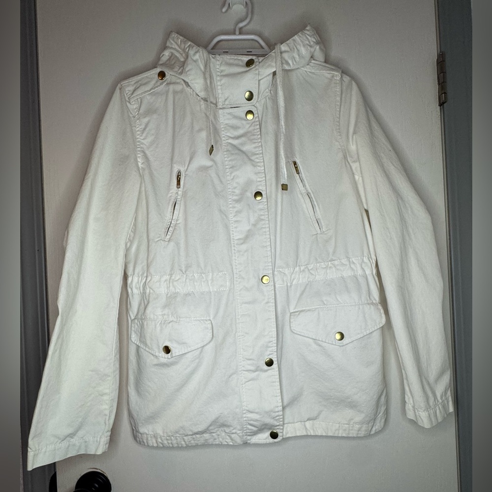 Love Tree Ivory Utility Jacket with Gold Buttons